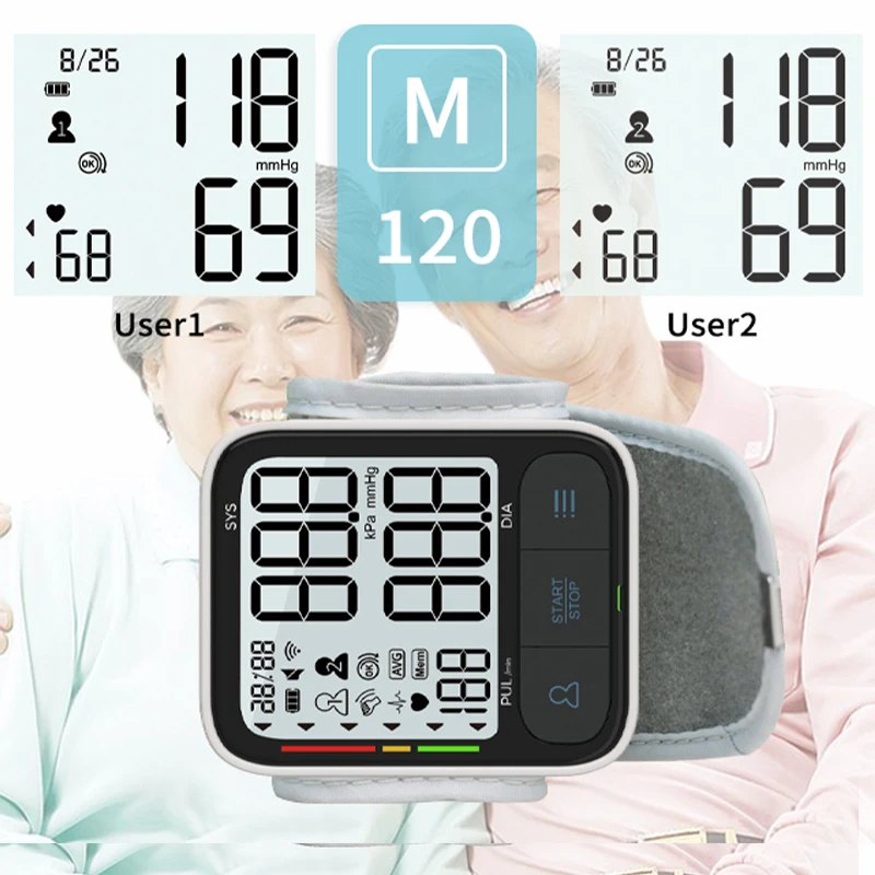Factory Price Digital Bp Machine Meter Wrist Type Digital Smart Automatic Wrist Blood Pressure Monitor