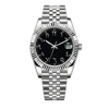 Silver case+Black Dial