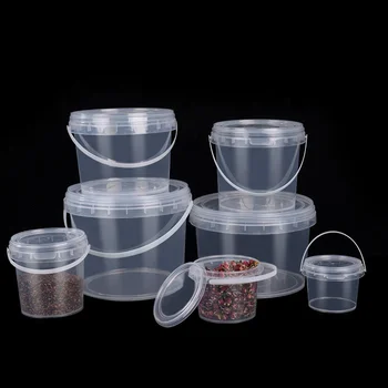 64 oz Plastic Deli Containers with Lids Deli Food Containers Large Round Clear Bucket for Ice Cream Soup Kitchen Food Storage