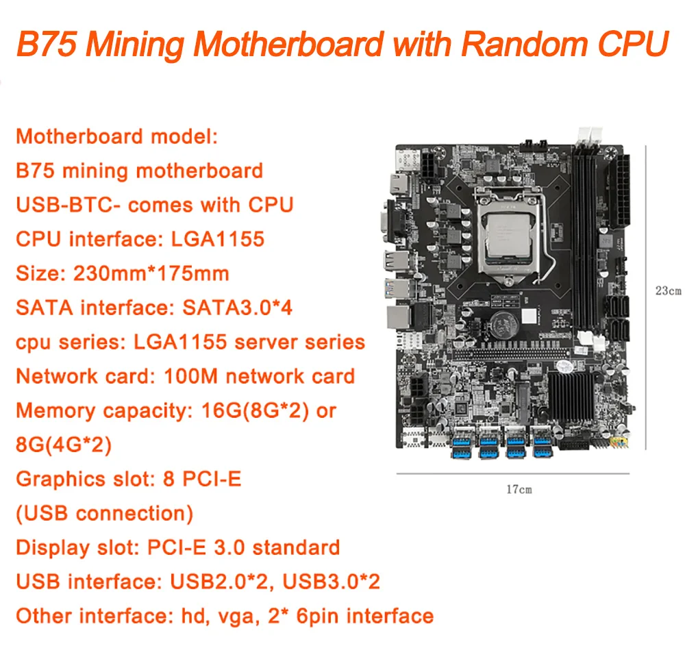 B75 -BTCマイナーマザーボードLGA 1155 DDR3メモリ8 X USB 3.0からPCI -Eグラフィックカードスロット  Amazon.co.jp: CPU用マイナーマザーボードB75 BTCセット8ビデオカードスロットLGA 1155 DDR3メモリUSB3.0 :  パソコン・周辺機器 BTC B75 マイニングマザーボード ...