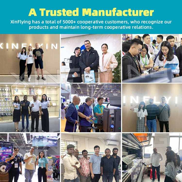 XinFlying A1 DTF Printer 60cm 24 Inch 2Pcs I3200 XP600  Printheads with Powder Shaker Roll to Roll Printer USA Warehouse