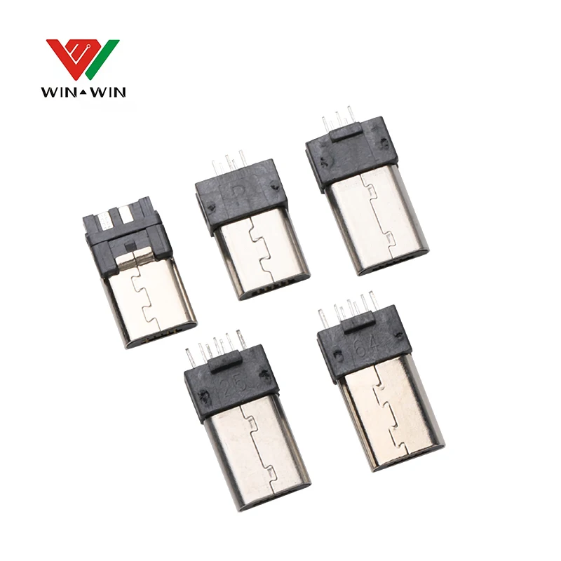 Micro usb connector female male with pcb 5pin wired