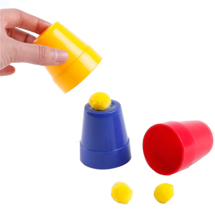 Plastic cups and balls magic trick for promotion