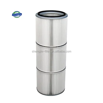 Cylindrical Air Filter Replacement Dust Collector Filter Cartridge Industrial Pleated Polyester Filter