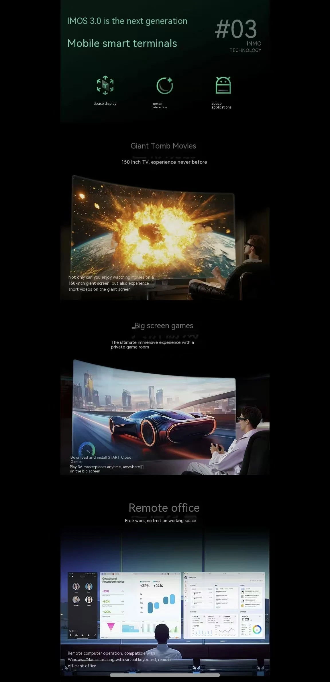 2025 INMO AIR3 Air 3 AR VR AI Smart Glasses Augmented Reality Translation Camera GPT Deepseek 1080P Screen Glasses