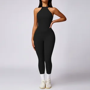 Fitness One Piece Custom Bodysuit Jumpsuit Women Sports Fitness Yoga Workout Bodysuit for Women