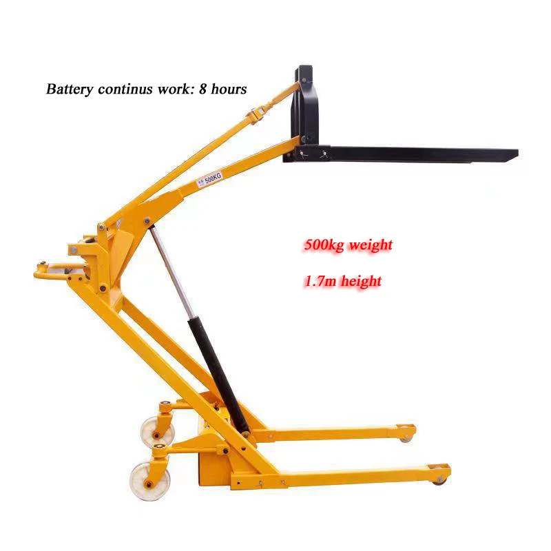 Mini Telescopic Battery Operated Forklift Portable Multifunctional Small Fork Lift Stacker Cargo Warehouse