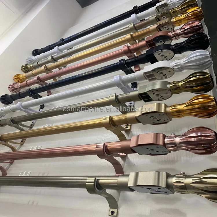 Custom Curtain Accessories Aluminum Motorized Pole Track Voice Alexa