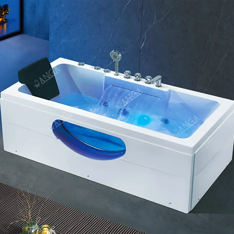 Jacuzzier with Small Waterfall for 1 Person Portable Bathtub for Adult Massage Tub with Jaguzzy for Indoor Tubs