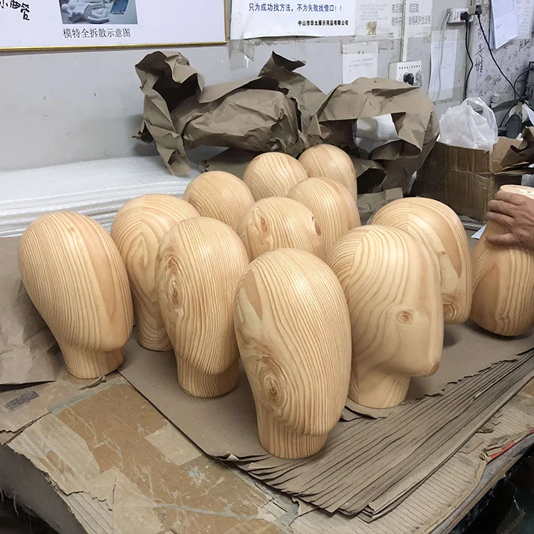 Черные головки манекена с длинной шеей из брезента и стекловолокна для парика деревянный манекен головой