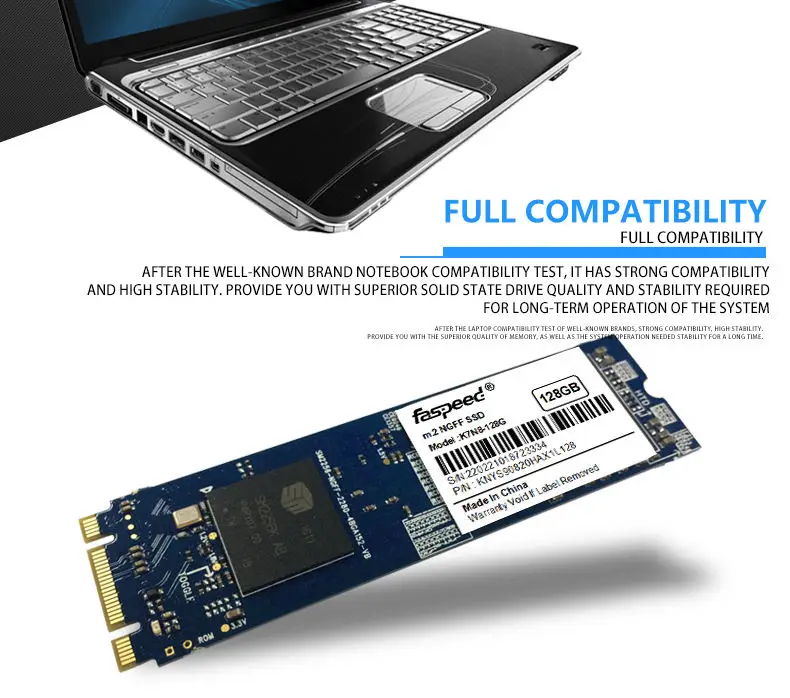 Faspeed 128GB 256GB 512GB M.2 2280 SATA III SSD for Desktop