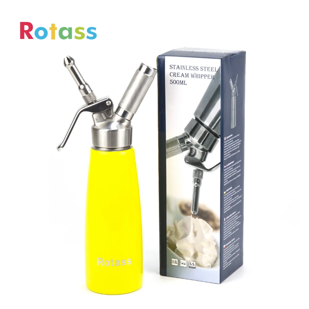 Whipped Cream Dispenser Stainless Steel Canister Siphon With 3