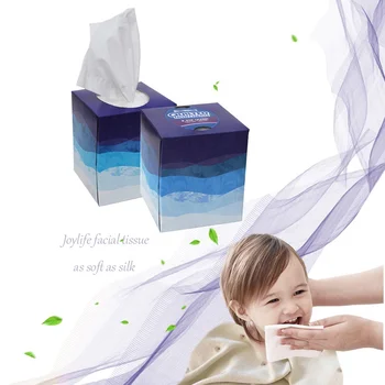 Ultra soft z fold paper towels high quality virgin Bamboo 2ply box facial tissue custom logo tissue cubic box facial tissues