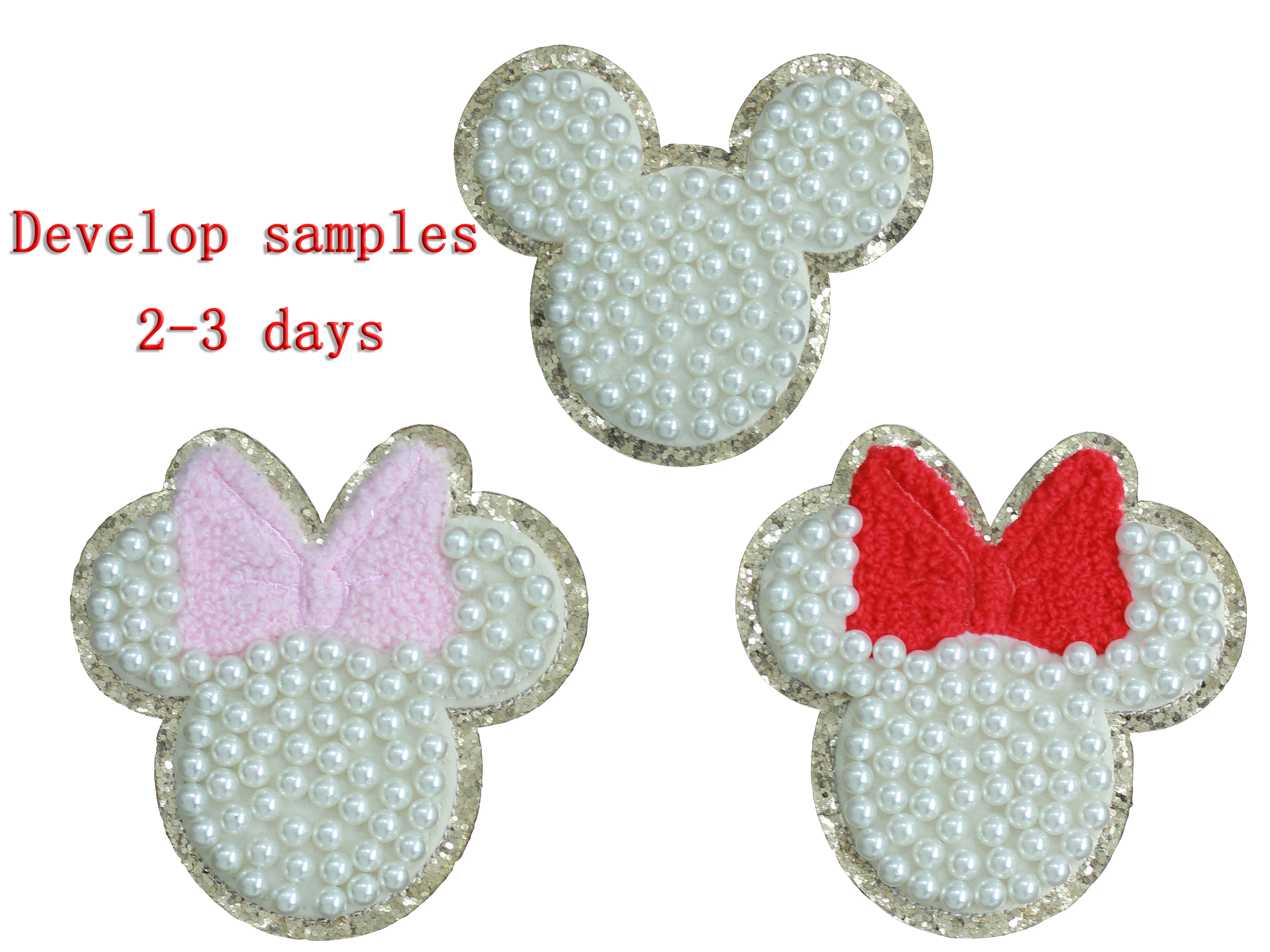 100% Custom Embroidered Chenille Patches Rhinestone Heart Flower Shape Badges Iron-On Sew Clothing for Hat 1-3 Day Sample Time - Image 6