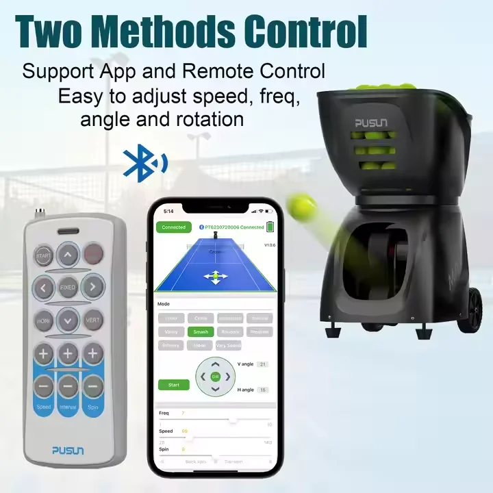 Automatic Tennis Ball Machine with Large Capacity 150 Ball Launcher New Design APP Remote Control Tennis Training Equipment