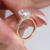 18K yellow gold moissanite diamond ring