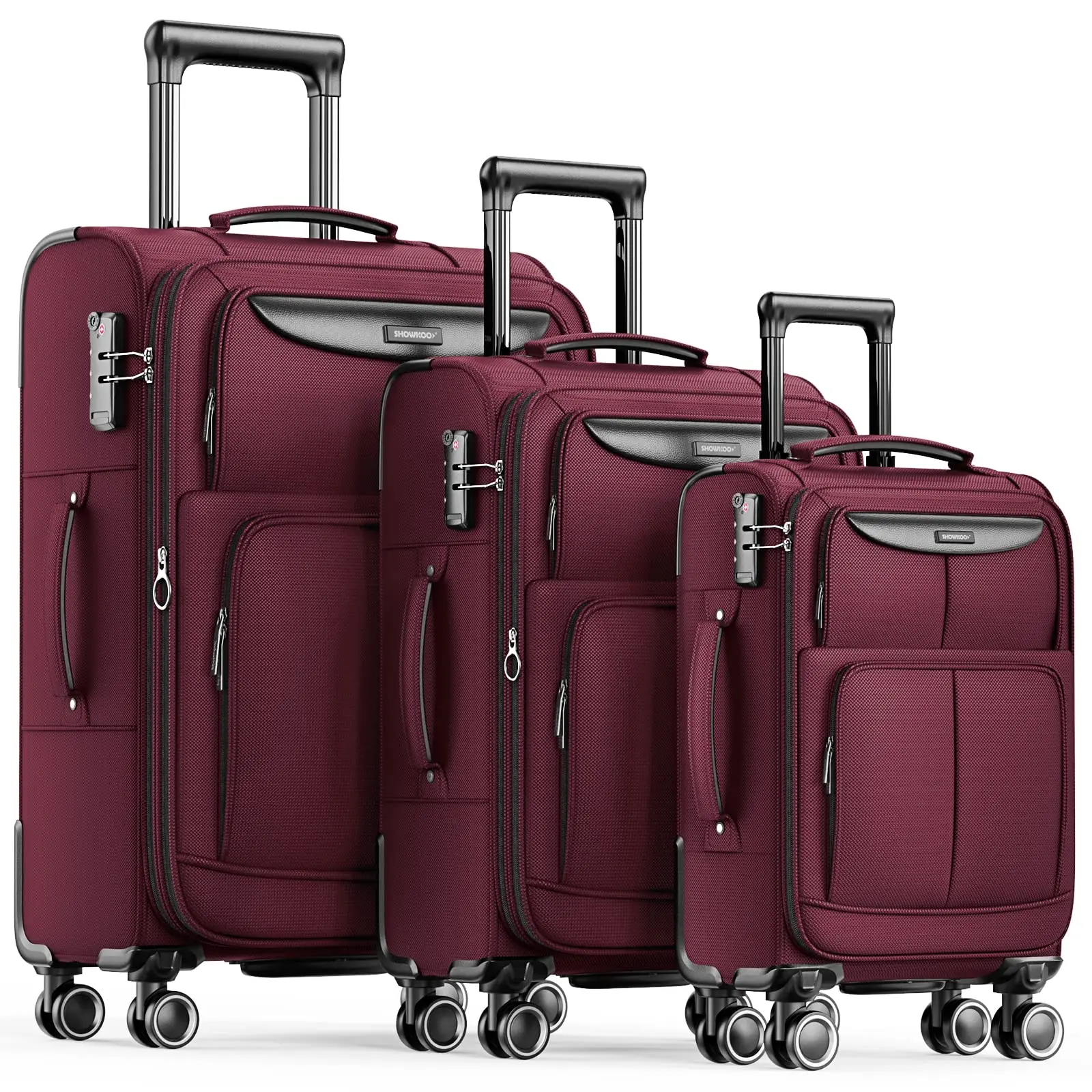 Luggage Expandable Lightweight Durable Suitcase Sets Double Spinner ...