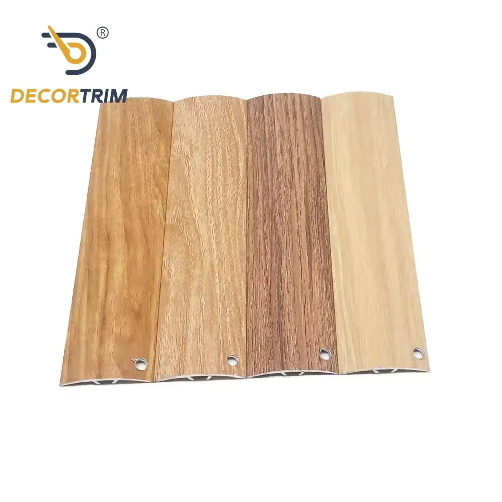 Floor Accessories Wooden Grain Flexible Flat Aluminum Metal Floor Transition Strip Floor Trim