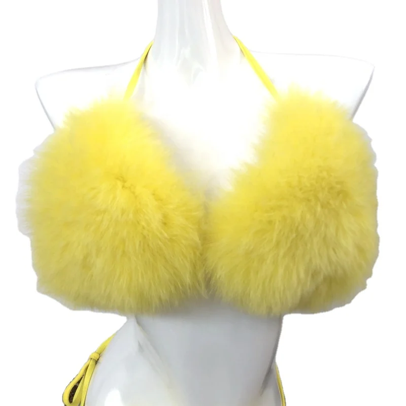 2024 новый сексуальный стиль натуральный мех лисы бюстгальтер для женщин