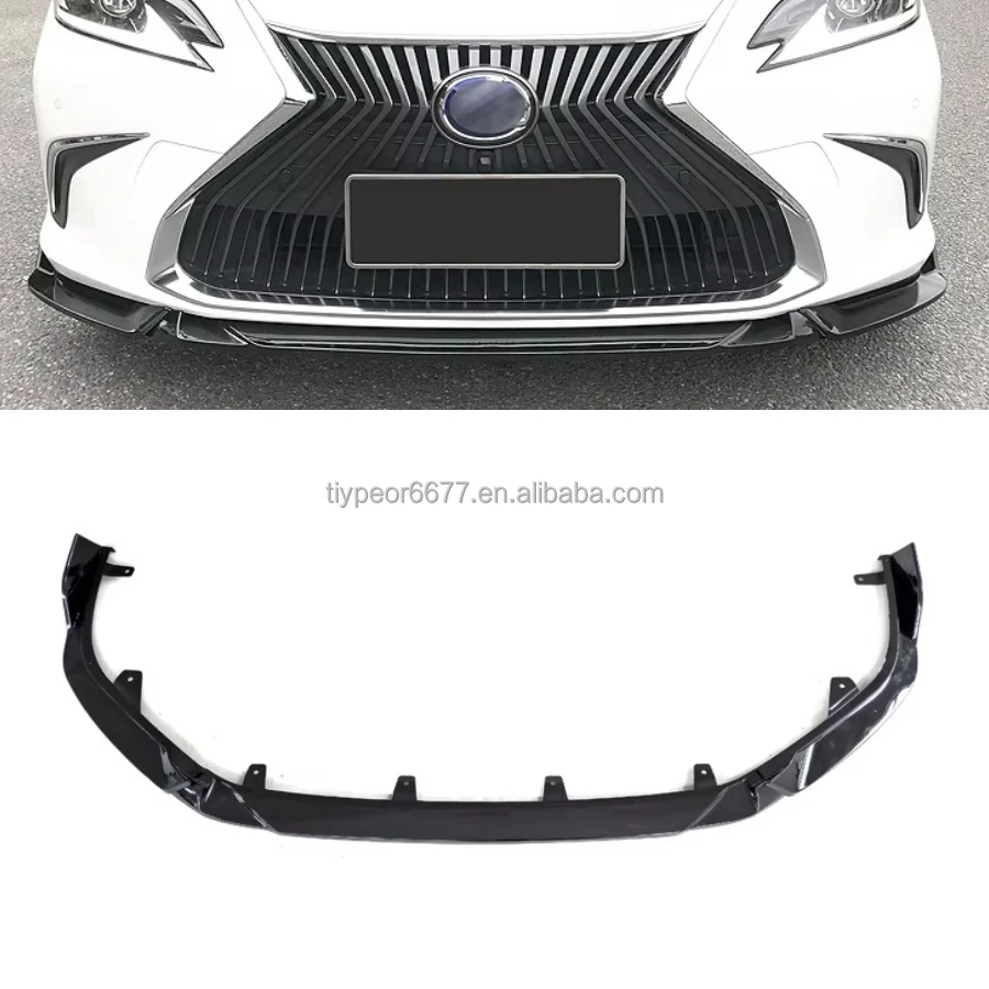 product modified car abs plastic front lip splitter for lexus es 2018   2020 front exterior decoration car front bumper lip splitter-5