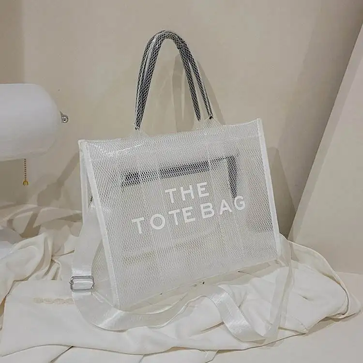 High Quality Large Capacity Print Foldable Clear Pvc Shopping Tote Bag ...