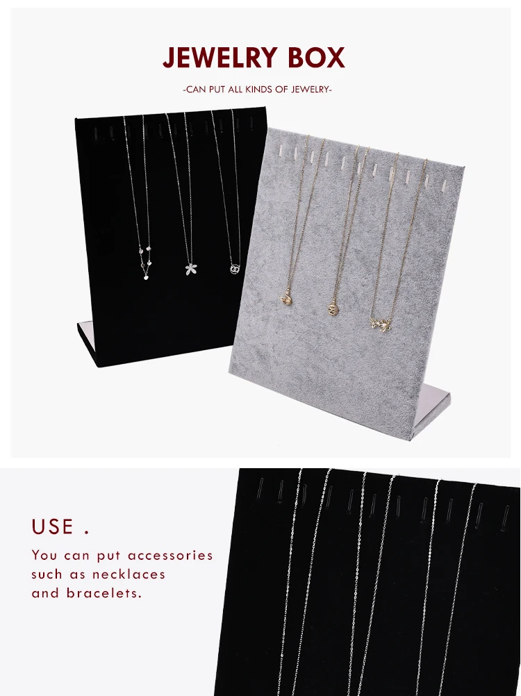 High Quality Gray Velvet Jewelry Display Stand Hand Make Jewelry