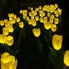 PVC Tulip Lantern - Yellow (Solar-Powered Version)