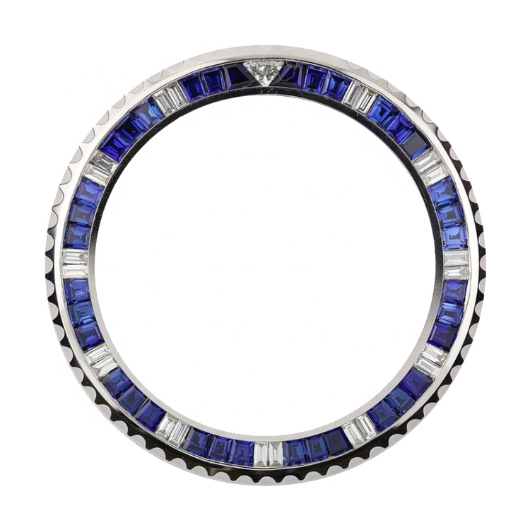 
 Пользовательские оригинальные Золотые Часы Ободок вставками изготовлены из белого золота 18 карат с настоящими бриллиантами для суб-/моряк  