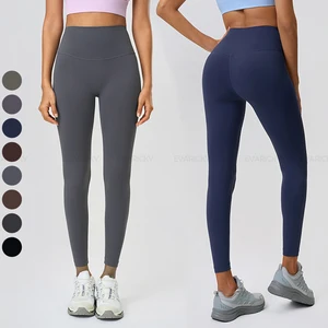 High Quality Women's Gym Leggings Elastic Waist High Waisted Fitness Yoga Pants with Solid Sports Wear for Women