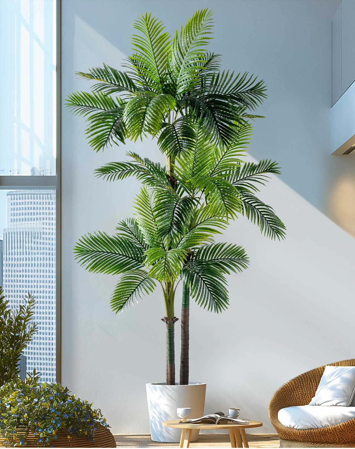 Manufacturer Direct Sales 8 Feet Giant UV-Resistant Artificial Plastic Palm Tree Home/Outdoor Landscaping Greening Plant details