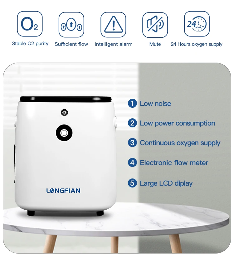 Cheap  Oxygen Concentrator Medical Continuous Flow 1-7L Cheap Portable Oxygen Concentrator With Battery for Travel
