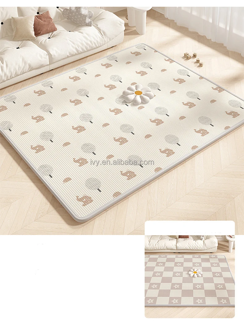 IVY Foldable Children Crawling Mat Double-sided Waterproof Room Decor Soft Foam Kids Rug Carpet Large Baby Play Mat factory