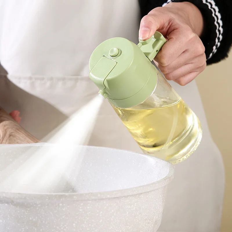 Kitchen Cooking 2 in 1 Oil Sprayer Dispenser Glass Bottle Large Capacity Olive Oil Sprayer Bottle