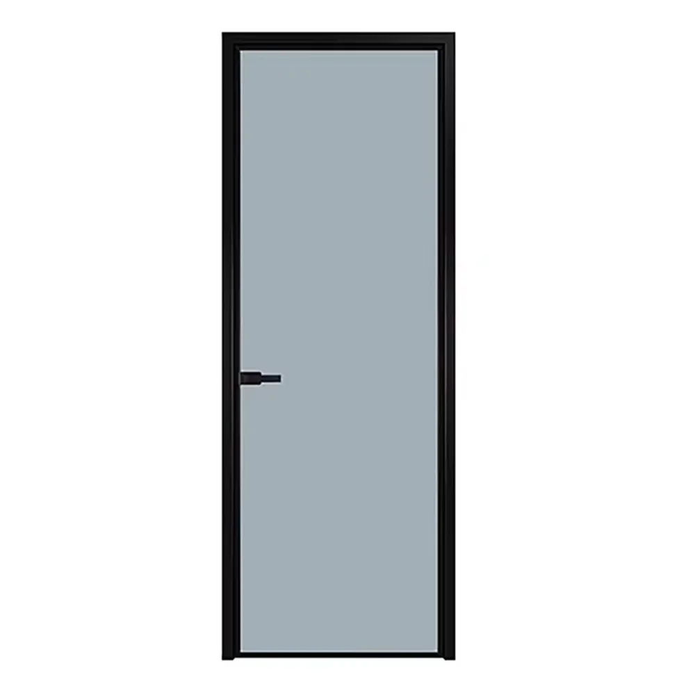 Modern Design Cheap Price Antique Black Frame Slim Frame Waterproof Wholesale Aluminum Glass Door for Bathroom