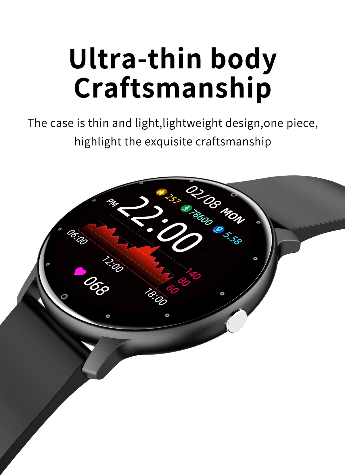 1.28 inch smartwatch zl02d heart rate reloj smart bracelet sports watch blood pressure wristband zl02 for men and women