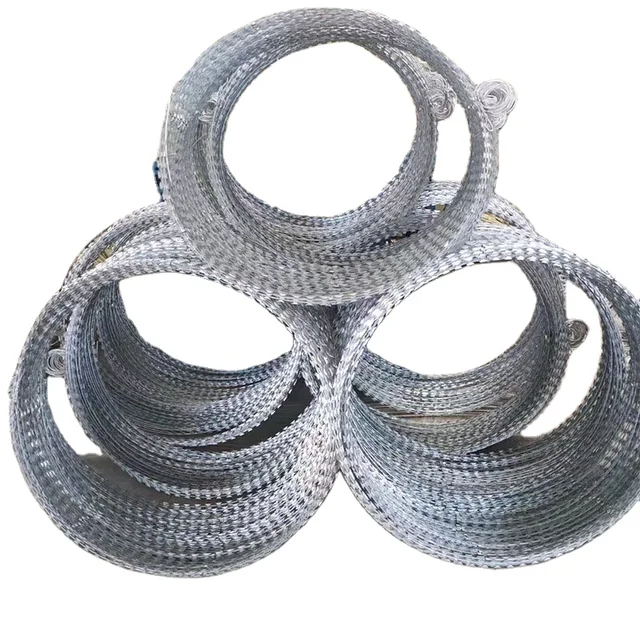 Factory Wholesale Stainless Steel Snake Belly Net Galvanized Razor Roll Secure Garden Security Barrier Wholesale Barbed Wire