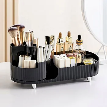 Wholesale 360 Degree Rotating Large Capacity Perfume Organizer Makeup Brush Holder High Quality Desk Cosmetics Makeup Organizer