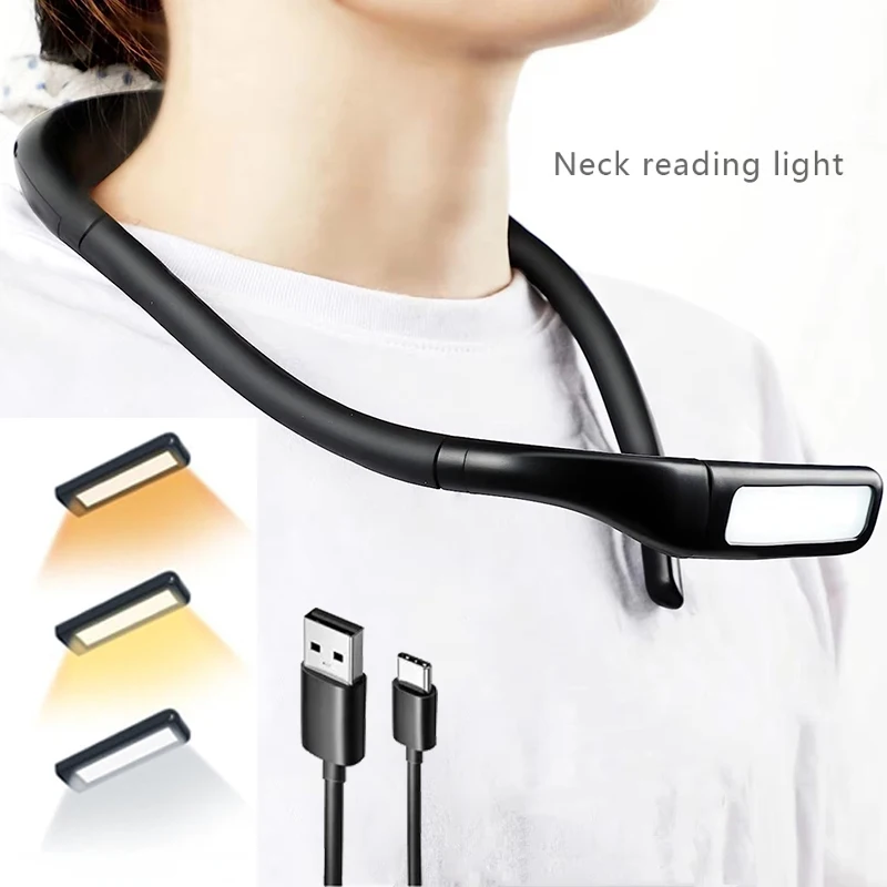 Lampe LED Pour Le Cou Rechargeable - Réglable 360°, Parfaite Pour Lire, Tricoter Ou Bricoler
