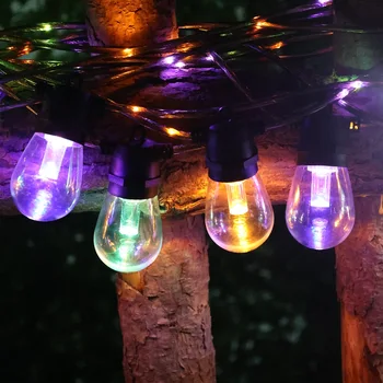 2024 New Christmas Wire Glow 48FT 15M 15 Sockets Wedding Outdoor LED RGBW String Lights with Rope Fairy