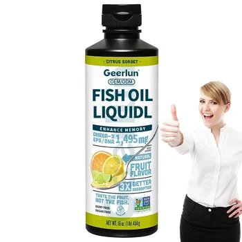 Factory Wholesale Vegan Supplement Boost Immunity Delicious Omega-3 Fish Oil Oral Liquid Citrus Sofbet Flavor