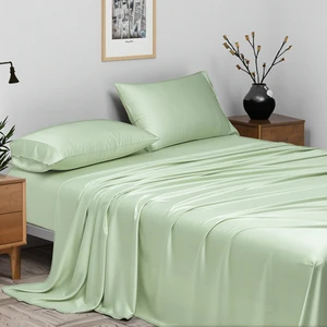 Organic Bamboo Fiber Bed Sheet Set 6pcs Simple Style Summer Bedsheets Wholesale Bamboo Bedding