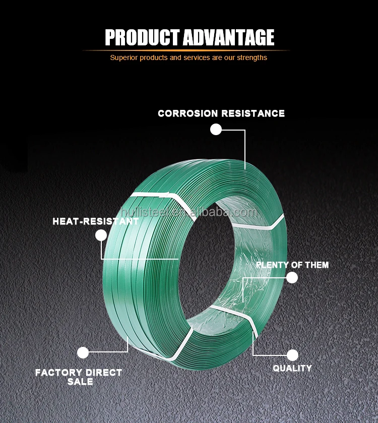 Manual Strapping Green Color Smooth With Embossed Polyester Strapping