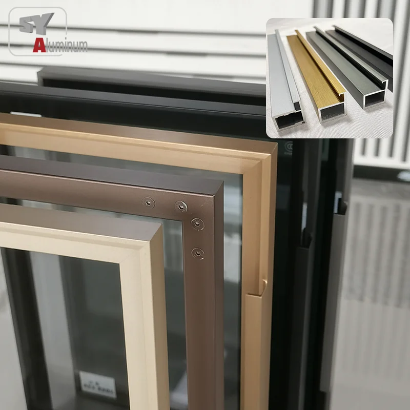 Aluminum Glass Door Frame Profile Handle Profile for Kitchen Cabinet ...