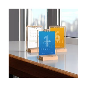 Small Batch Custom English Arabian Metal Calendar Inspirational Planners Christian Religion Gifts Monthly Wood Desktop Calendars