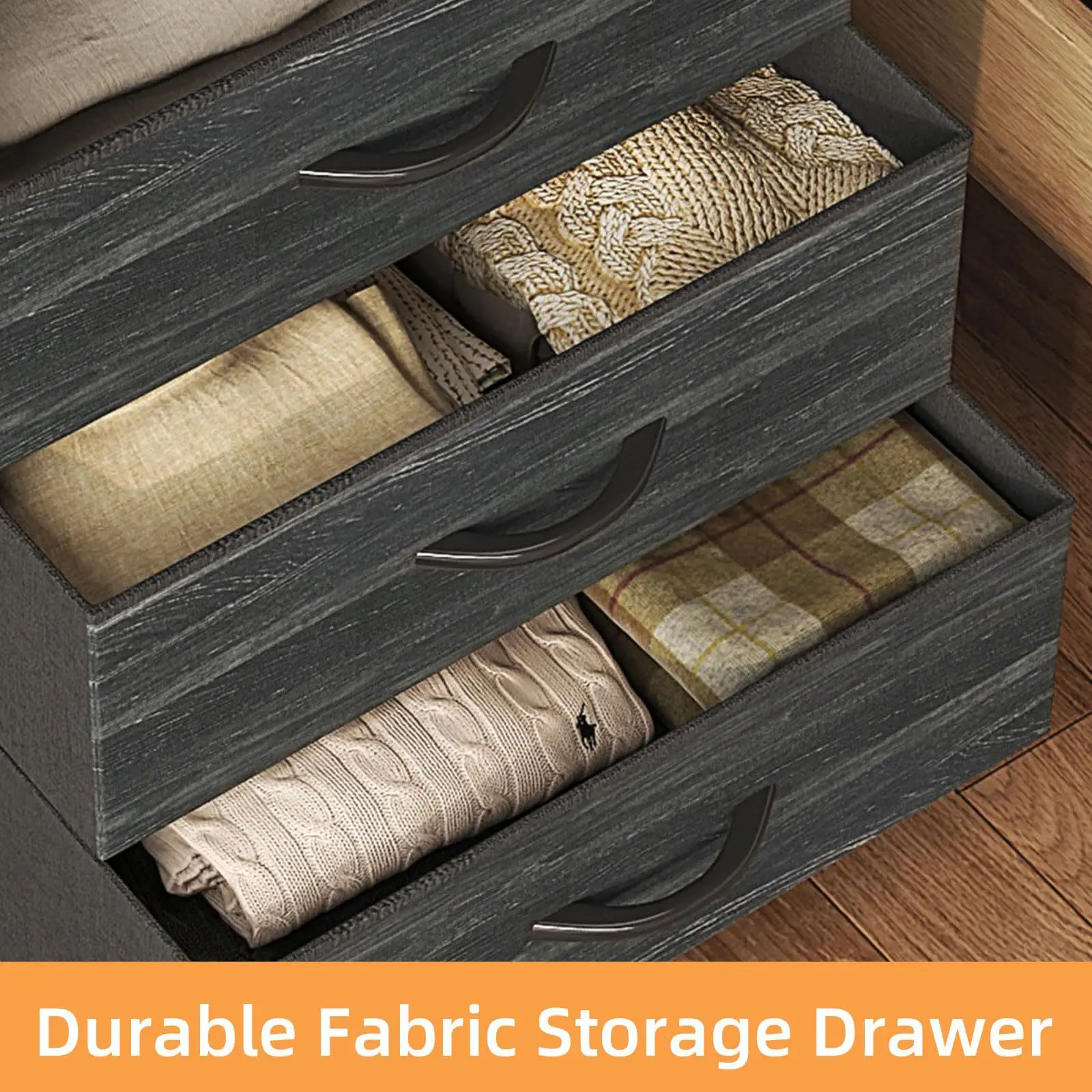 Customized Wooden Space-Saving Chest with Fabric Dressers  Idea for Bedroom Coat Closet Storage Cabinet and Home Furniture
