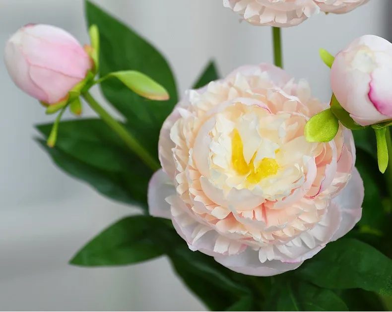 Wholesale High Quality 3 Heads Artificial Silk Peony Flowers For