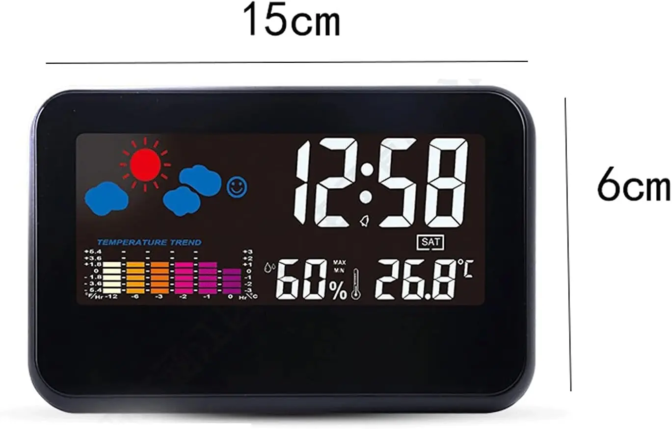 Hot Sale Decoration Gift Modern Desk Clock Bedroom Table Voice Controlled Weather Station Alarm Clock for Home Office