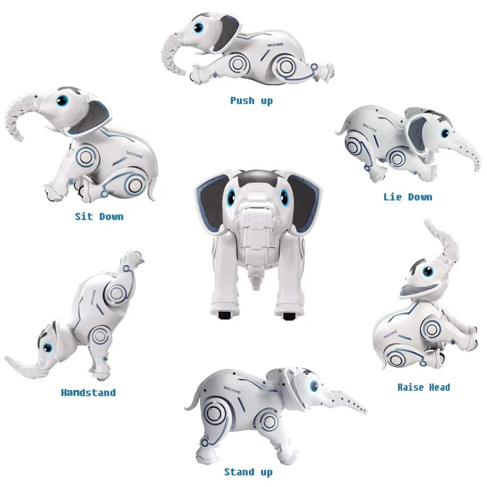 Interactive Voice Remote Control Robot Elephant Toy K17 Intelligent Electronic Programming Dancing RC Elephant Toys for Kids