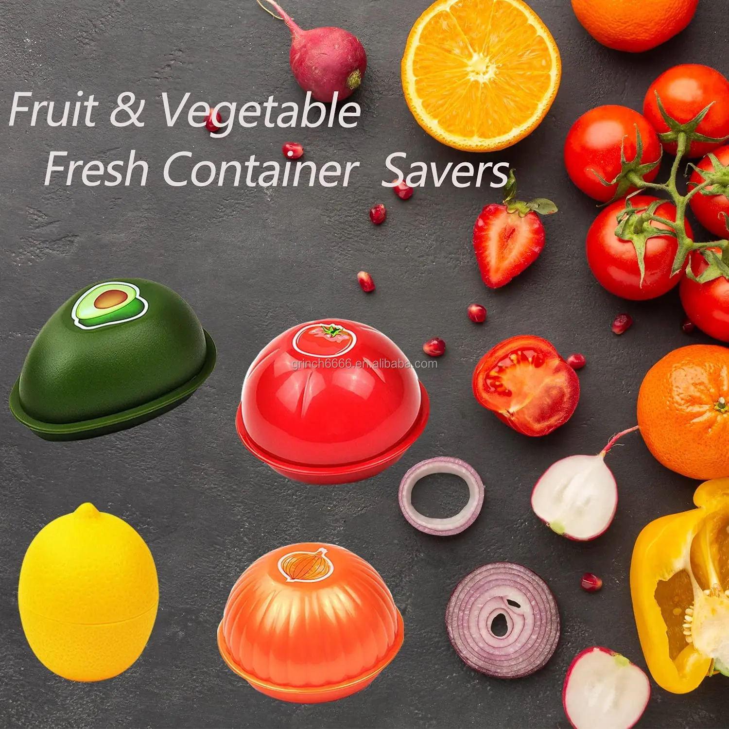 avocat citron tomate oignon forme économiseur réutilisable fruits et légumes  boîte de rangement porte-gardien pour réfrigérateur