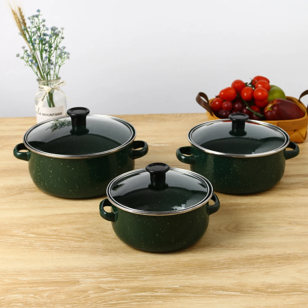 Enamel 7 Piece Black Cookware Set black pots new model pots different  design tenere - AliExpress